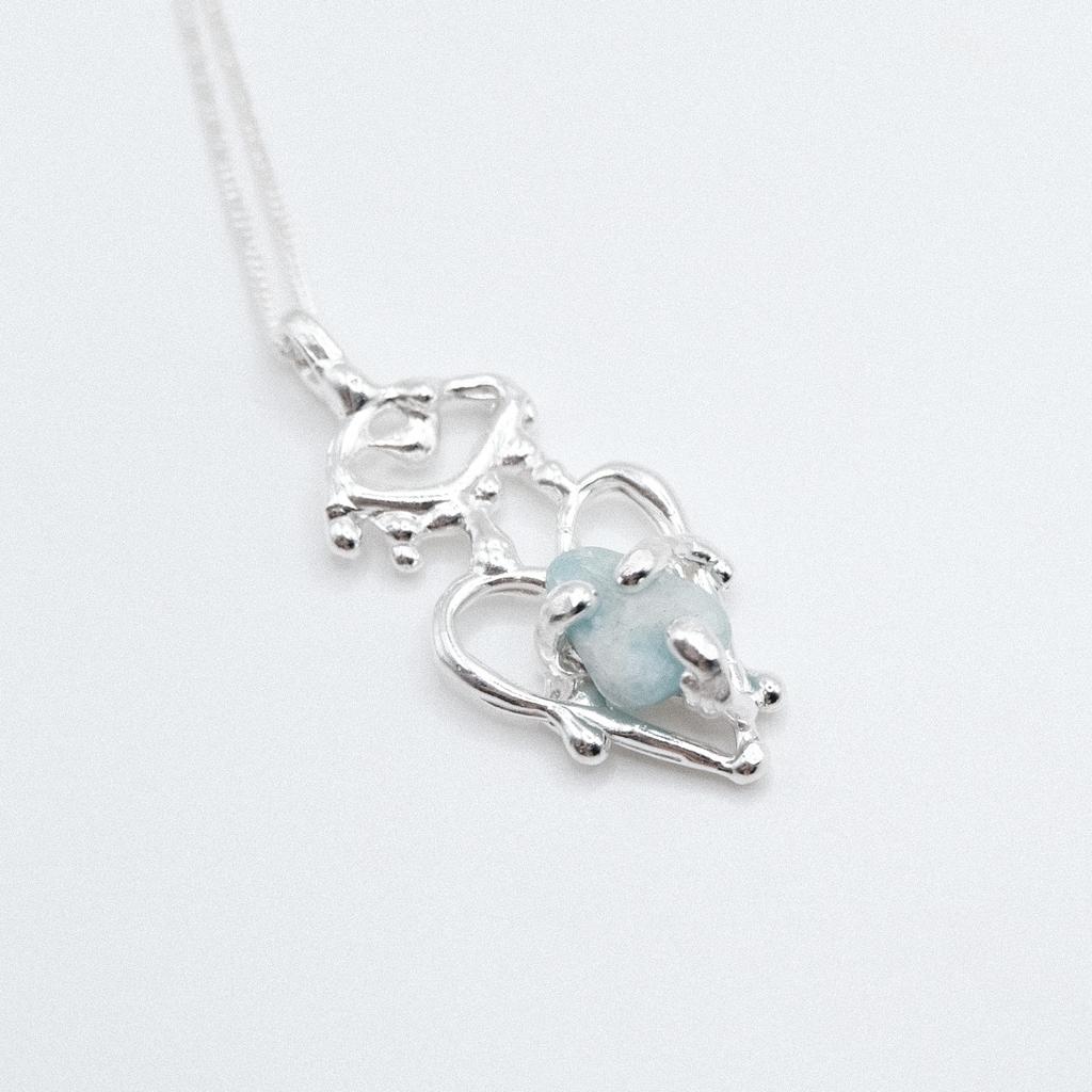 Подвеска с агатом из сердечного дропа