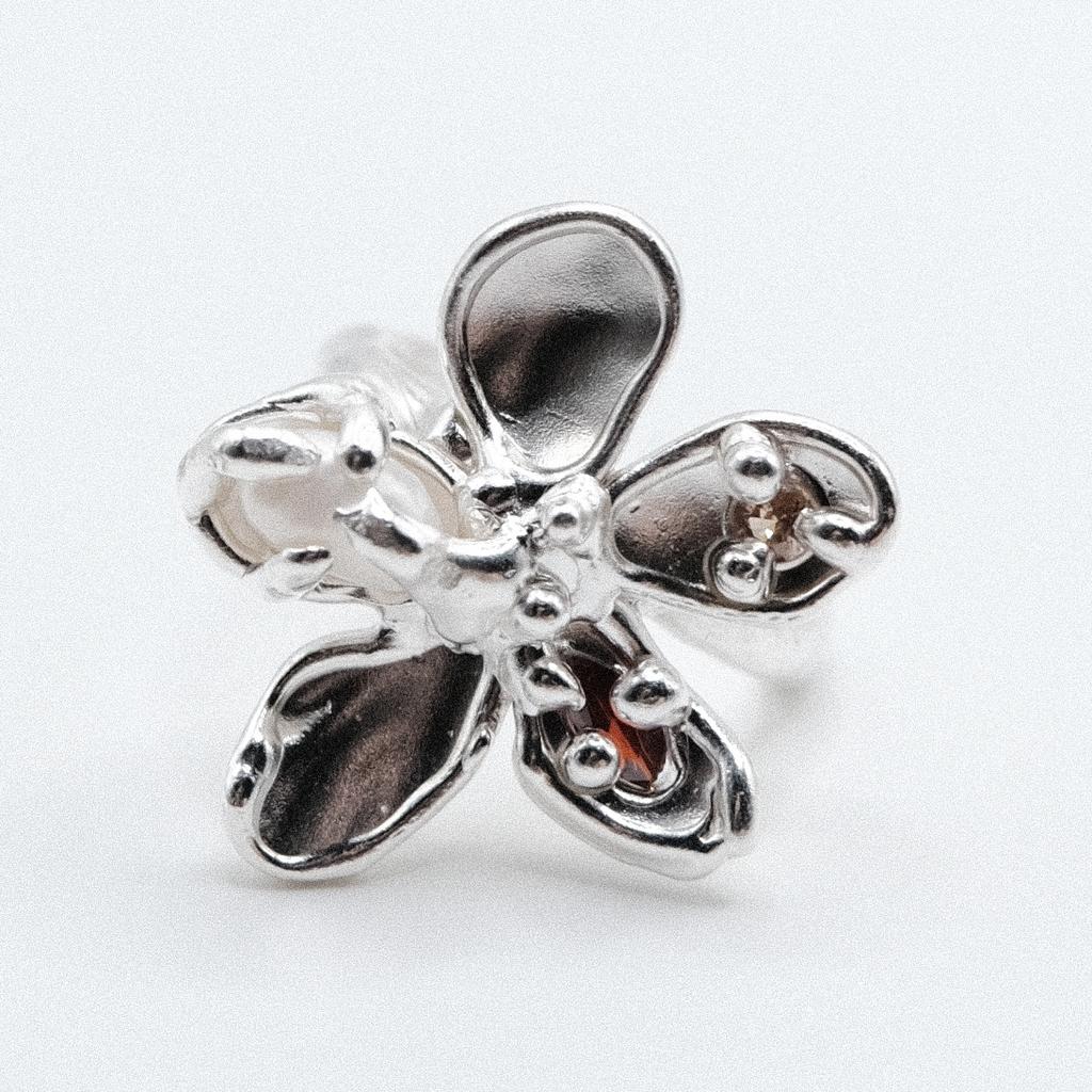 Кольцо «Цветик» с жемчугом и фианитами 8