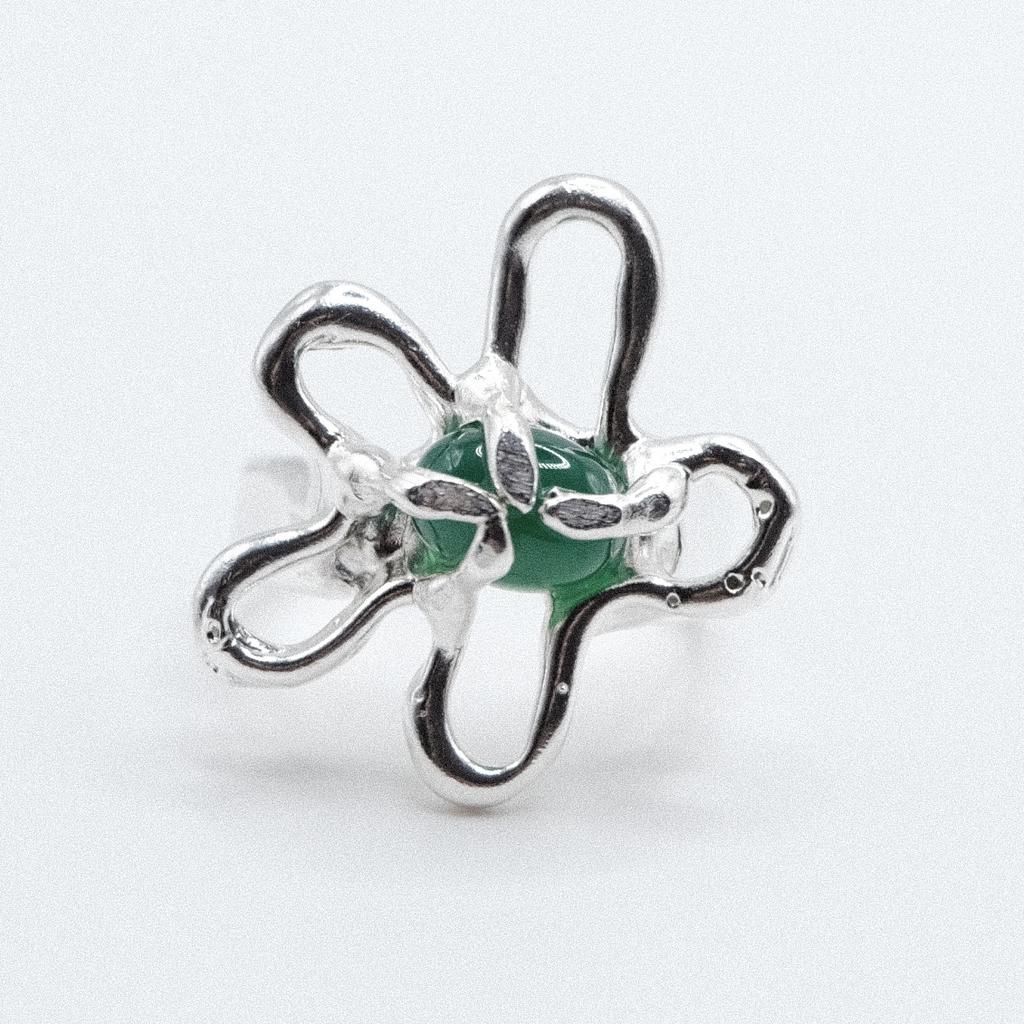 Кольцо «Цветик» с агатом