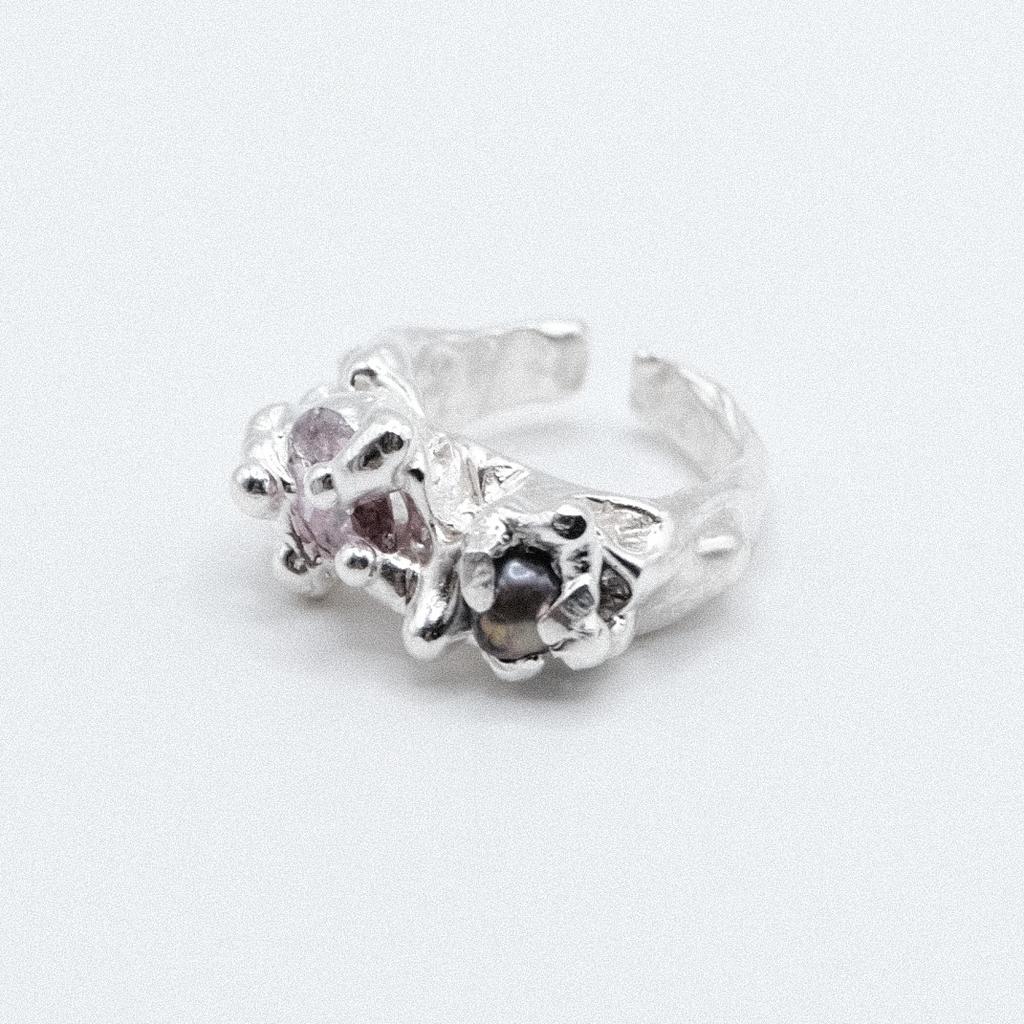 Кольцо с жемчугом и фианитами (skol*zko)