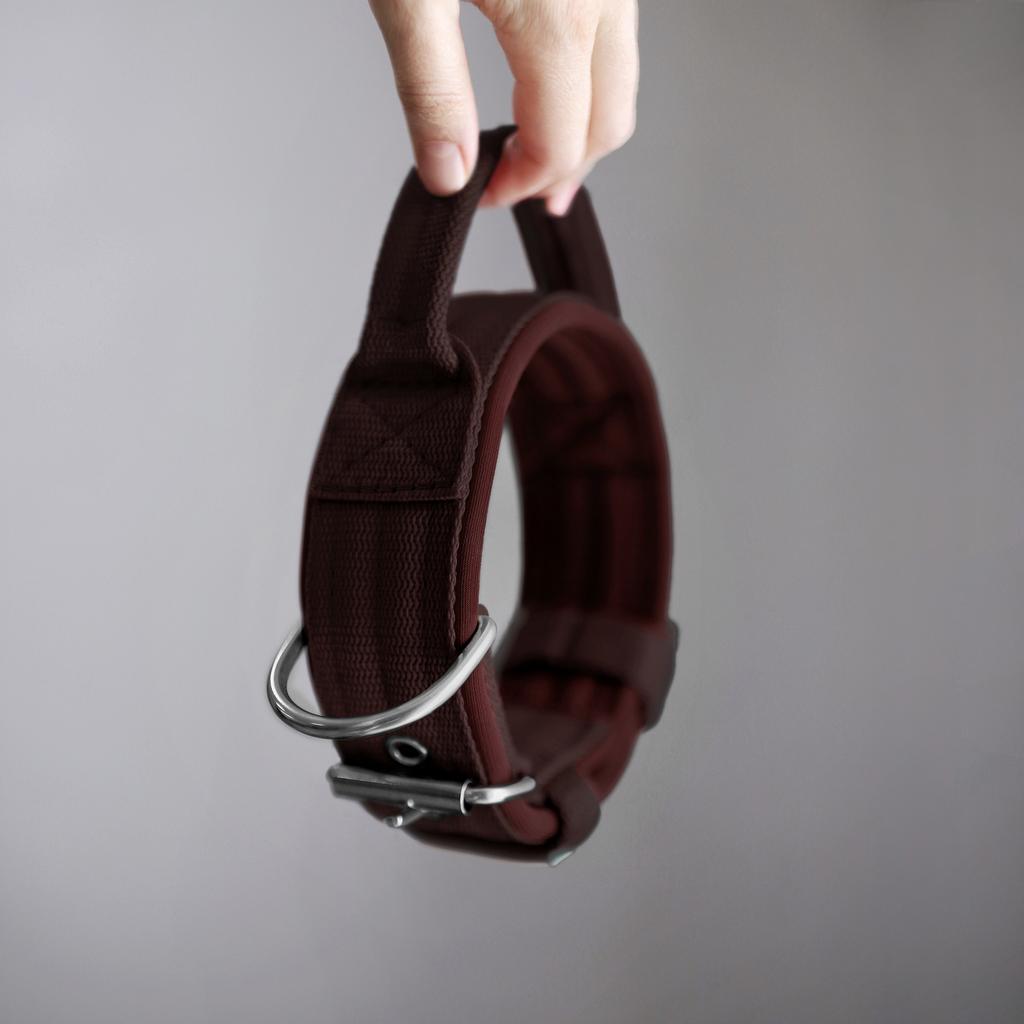 Ошейник For Motion с ручкой, тёмный шоколад/шоколад