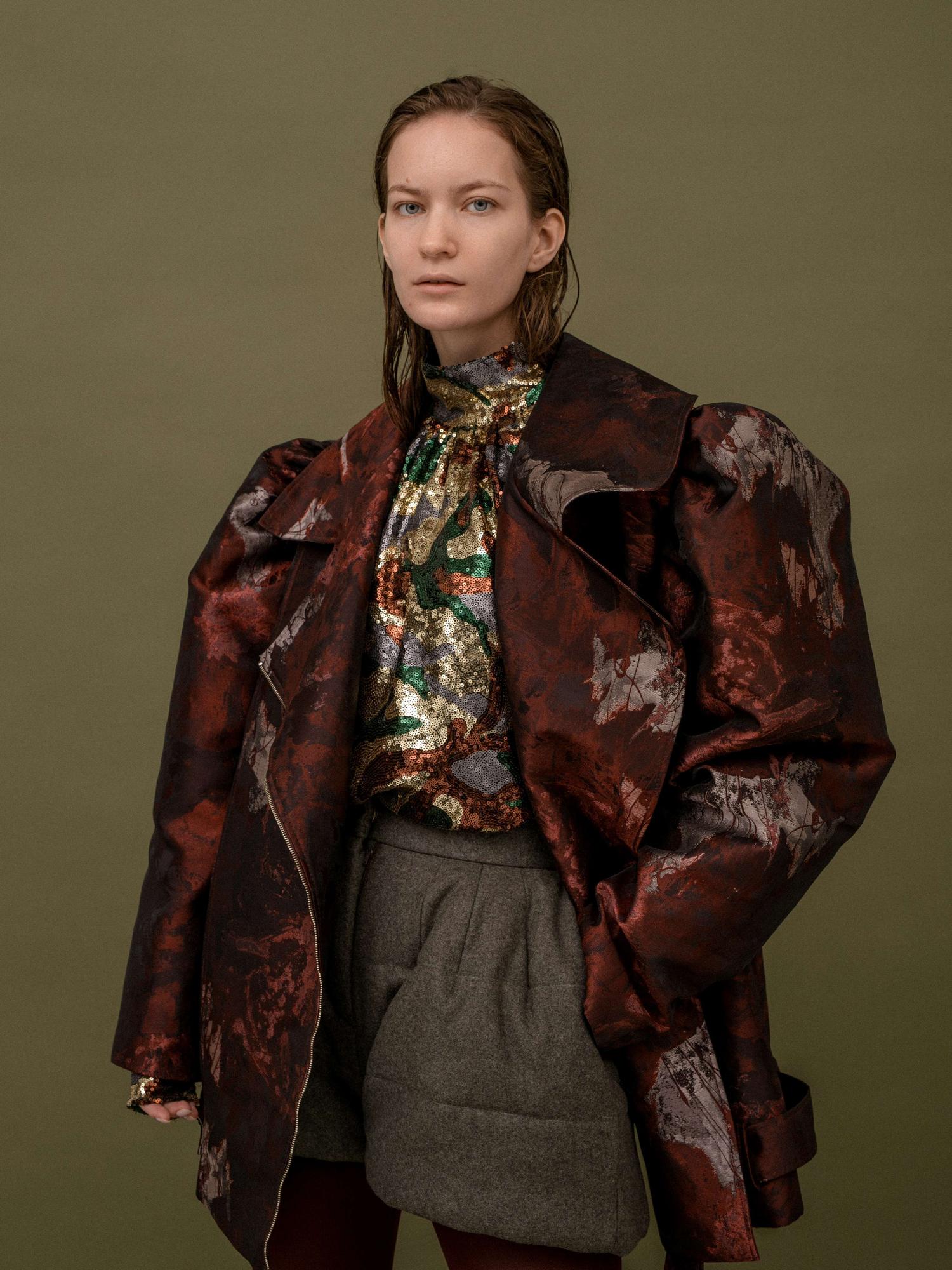 Косуха из шелкового жаккарда