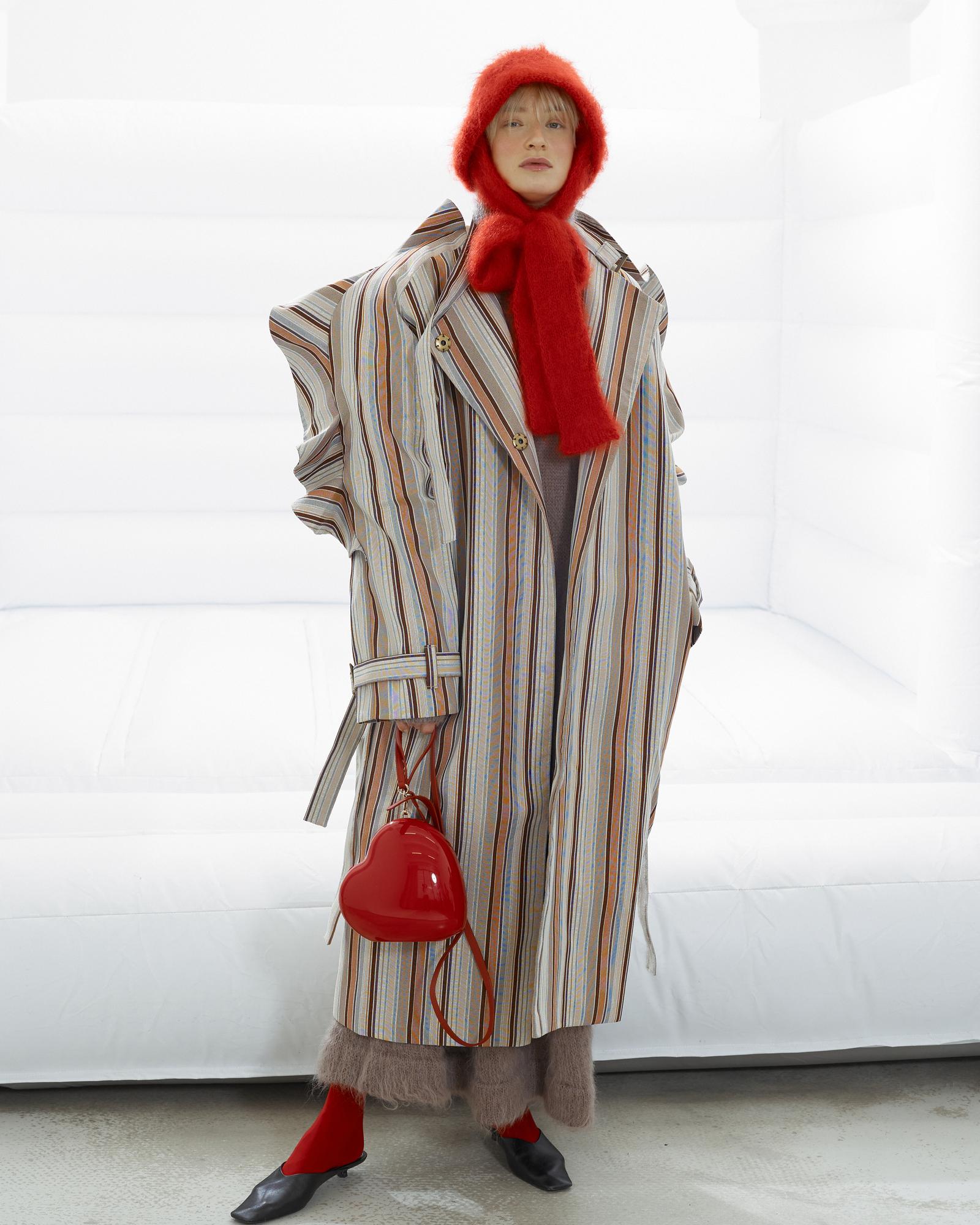 Пальто  макси "Полоска"