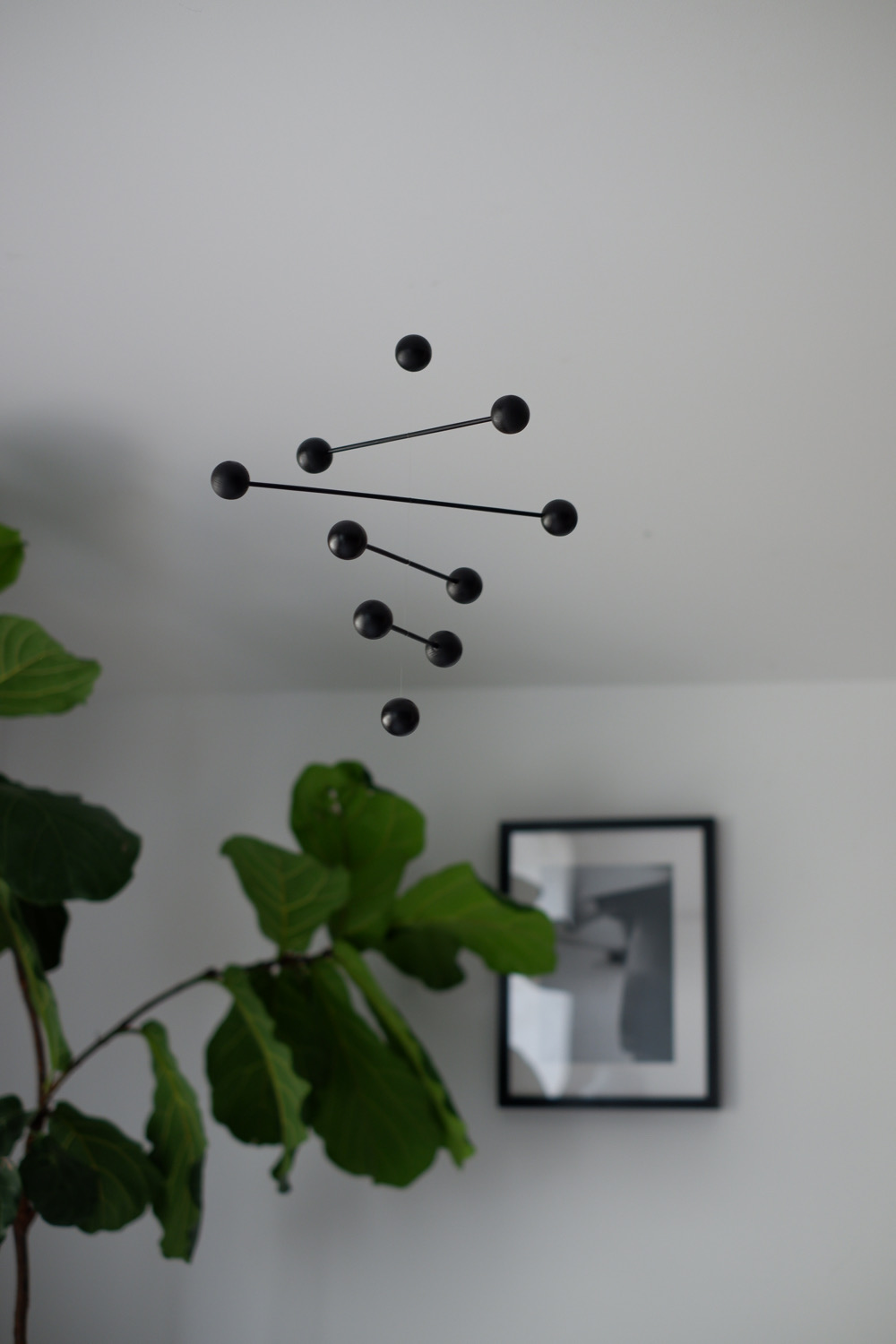 Black currant hanging kinetic mobile