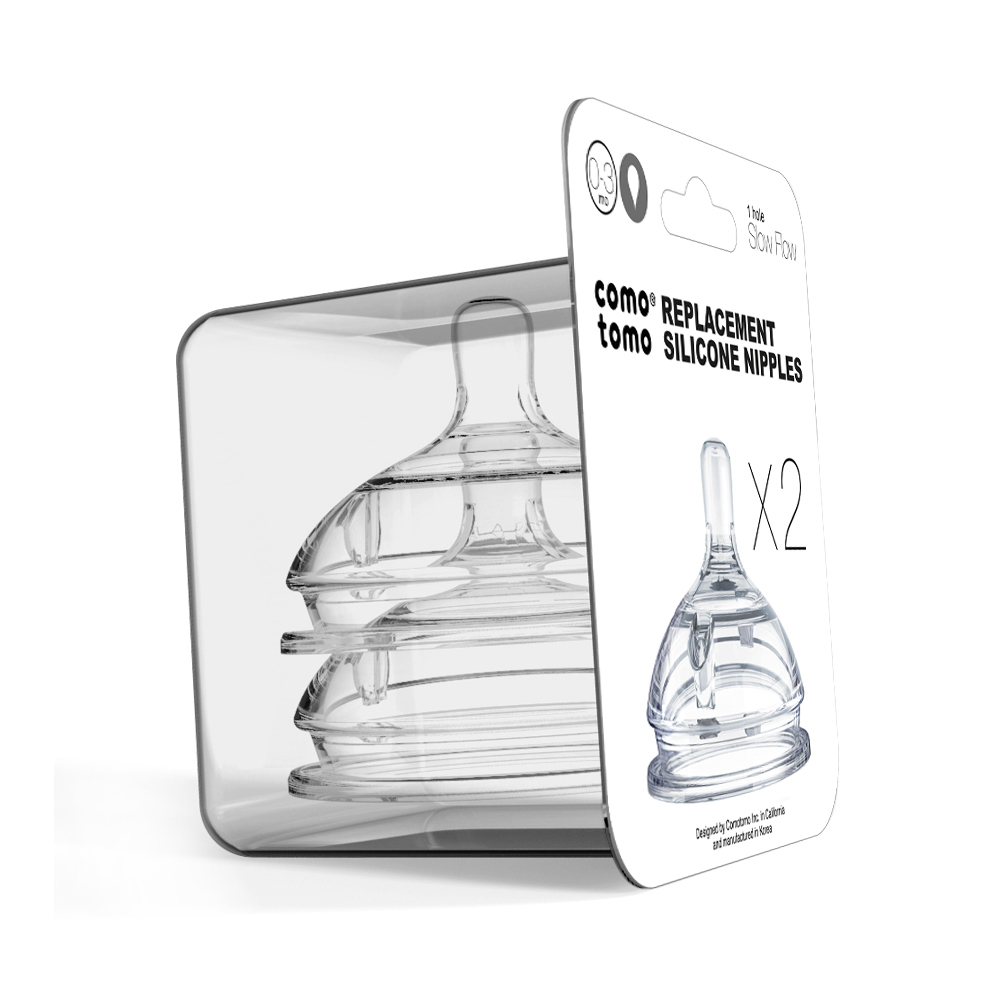 COMOTOMO | Набор сосок для бутылочки Comotomo с медленным потоком (0-3 мес)