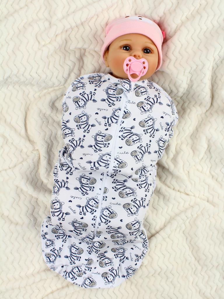 Пеленка-кокон на молнии /зебры (р.62)