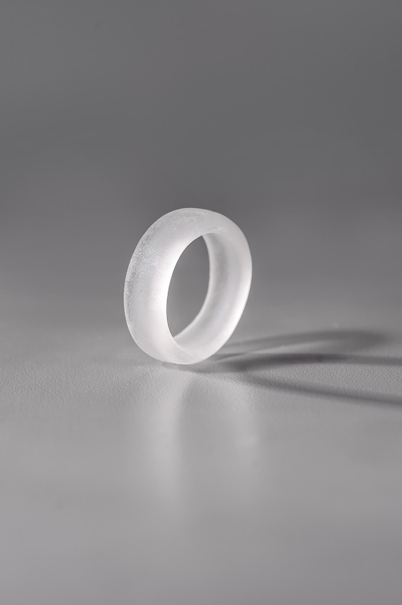 Тонкое кольцо / цвет матовый прозрачный