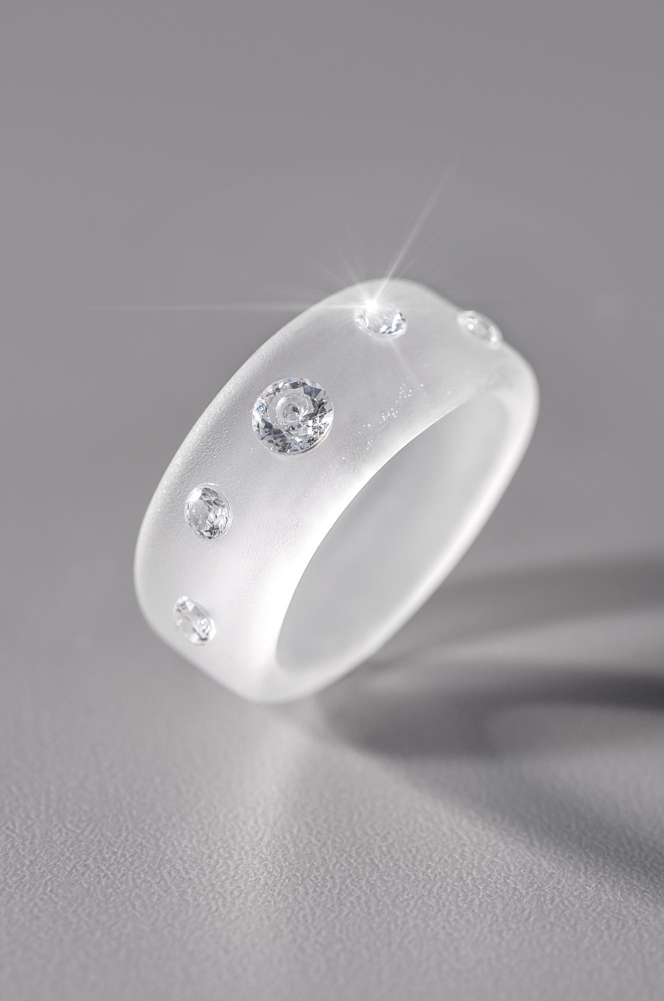 Кольцо "WoW" /цвет матовый с прозрачными фианитами