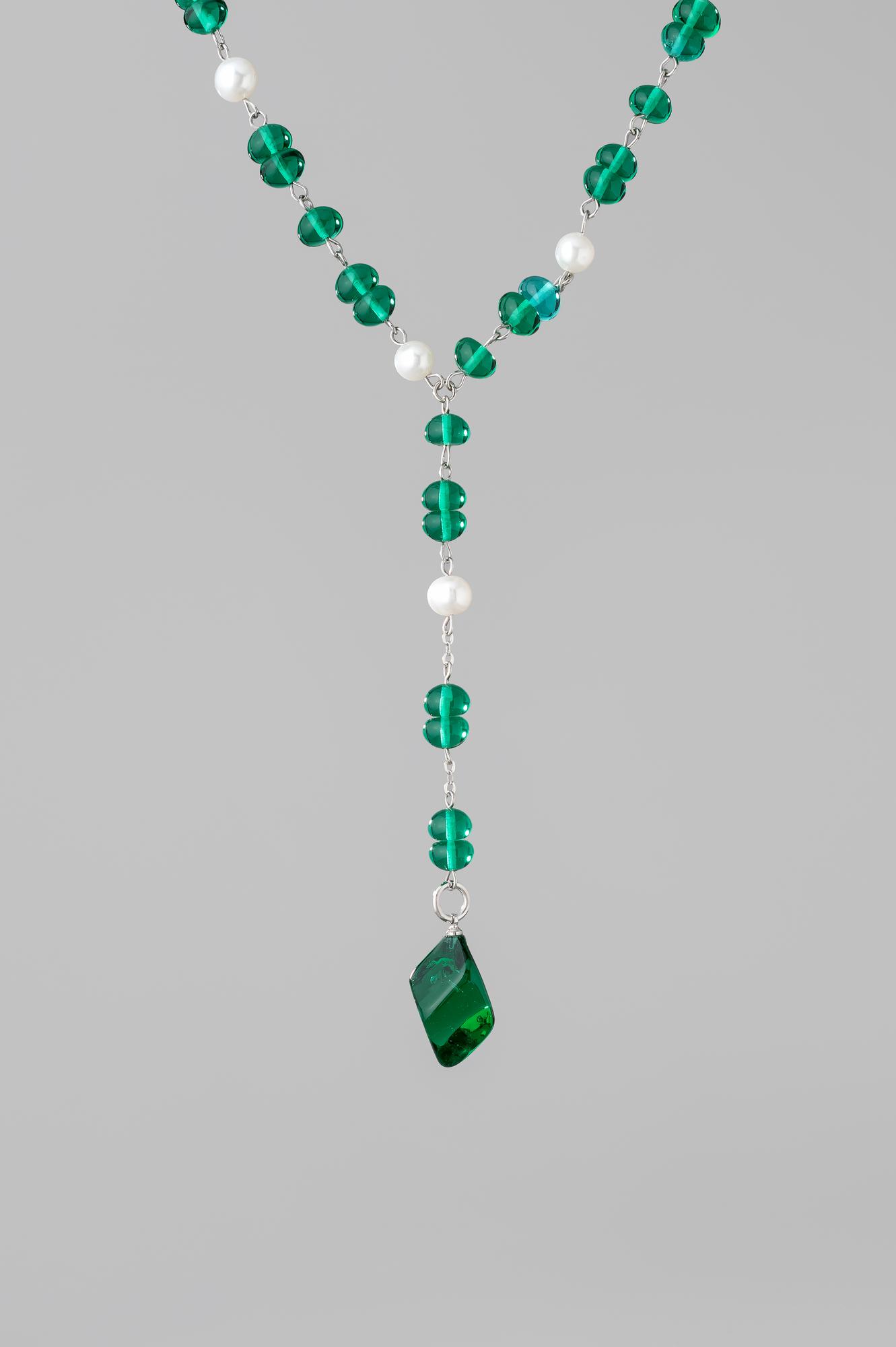 Сотуар с жемчугом /цвет изумруд