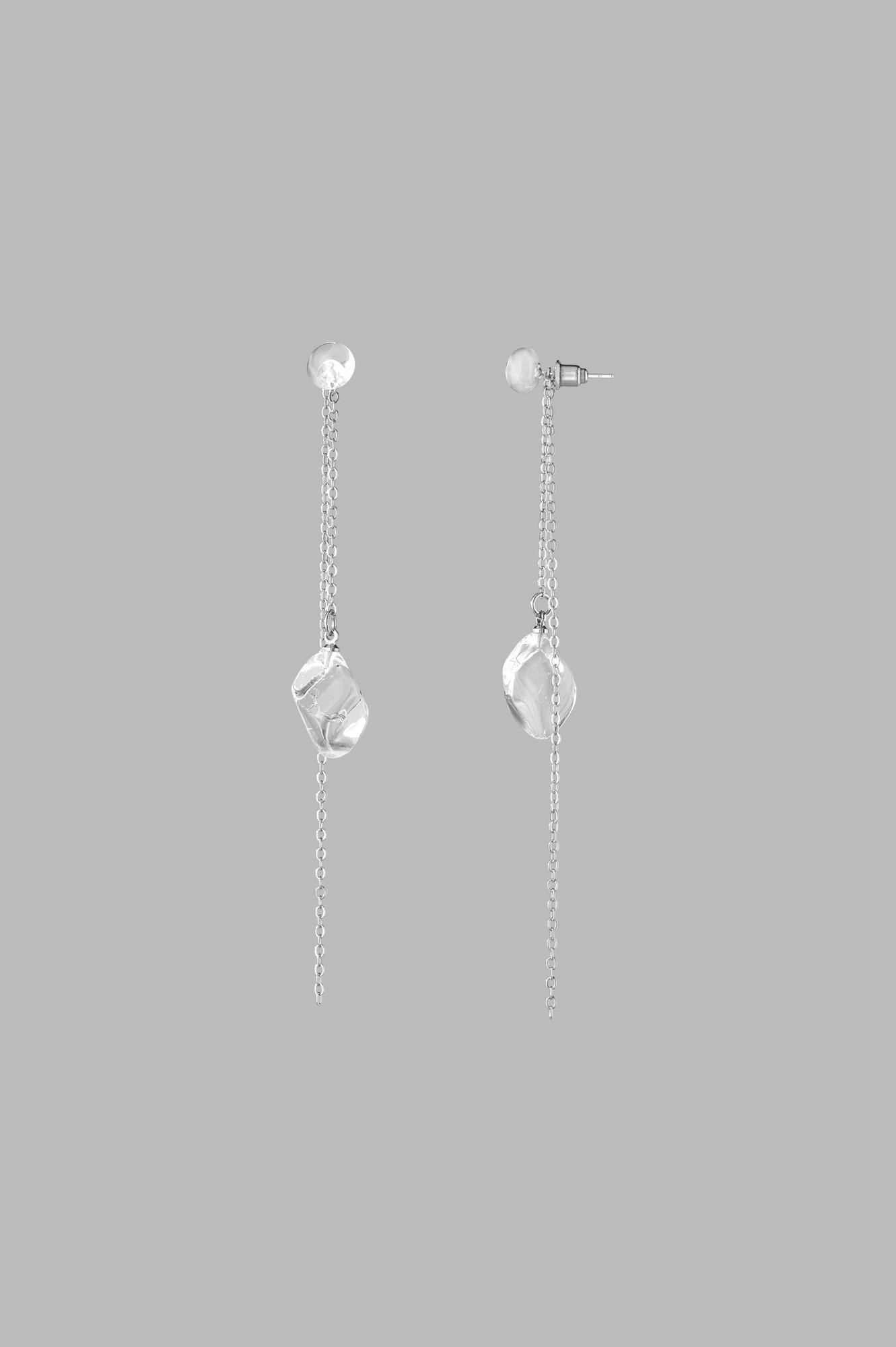 Серьги "Ромбики" /цвет прозрачный