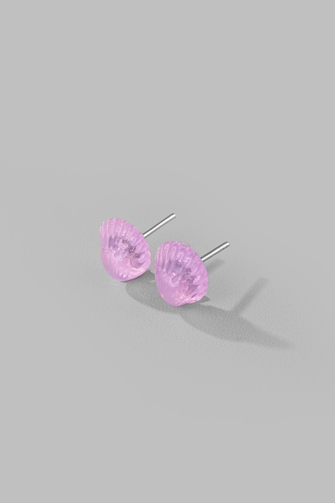 Пусеты "Ракушка"/ цвет розовый