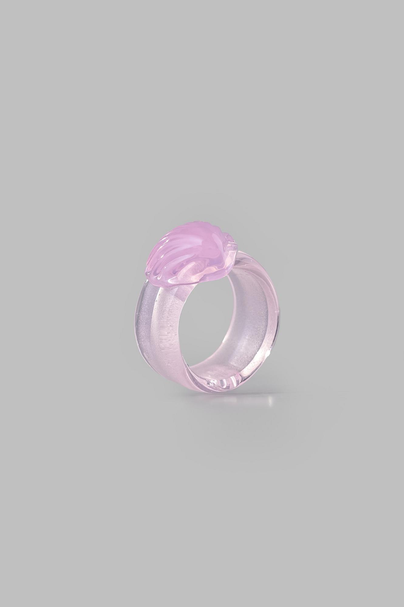 Кольцо "Ракушка" маленькое / цвет розовый