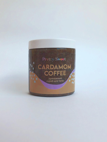 Скраб для тела CARDAMOM COFFEE с антицеллюлитным и дренажным действием на основе кофе и сахара