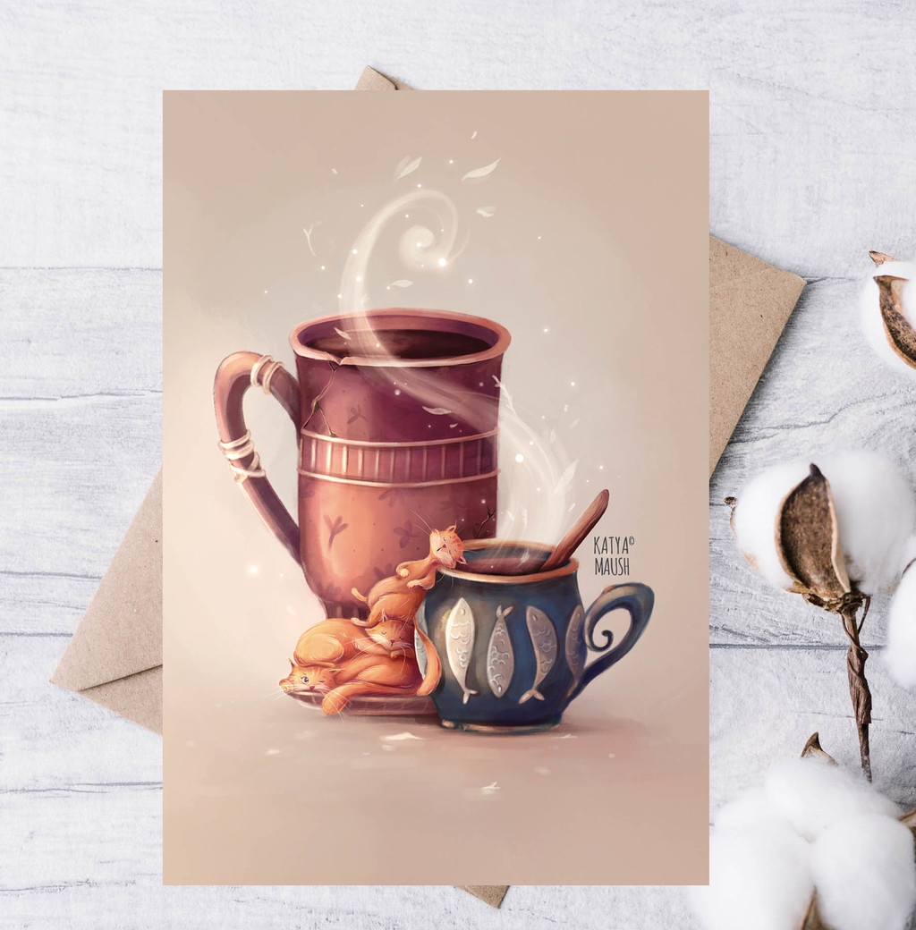 Открытка "Теплый чай"