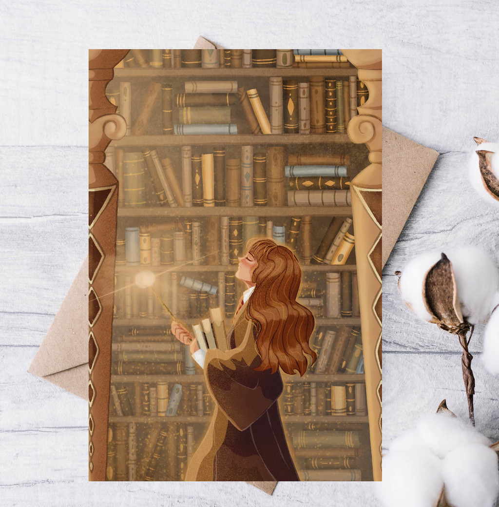 Открытка "Вечер в библиотеке"