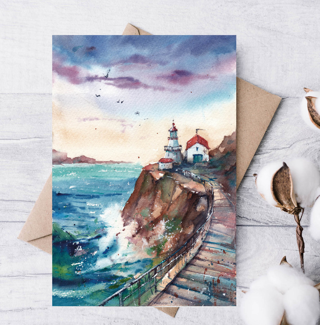 Почтовая открытка "Домик у моря"