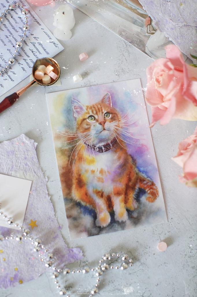 Почтовая открытка "Рыжий котик"