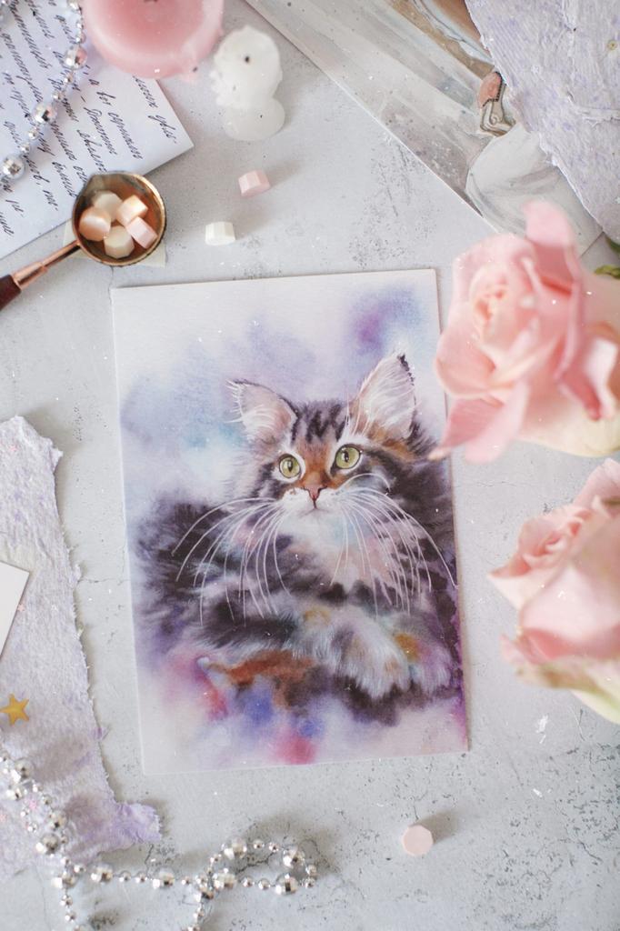 Почтовая открытка "Кошачьи глазки"