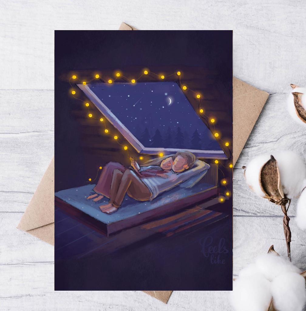 Открытка " Звездное небо"