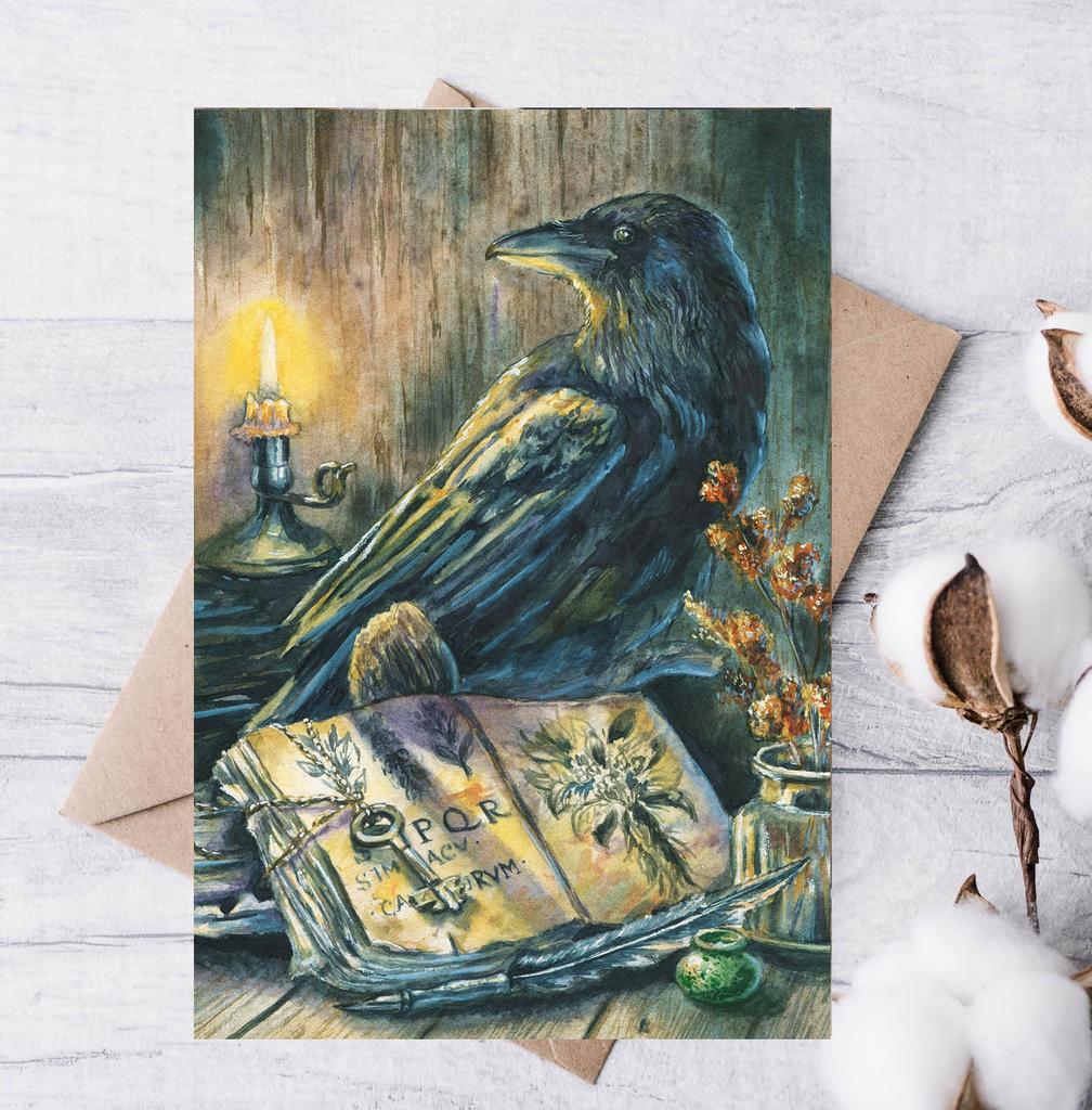Почтовая открытка "Ворон"
