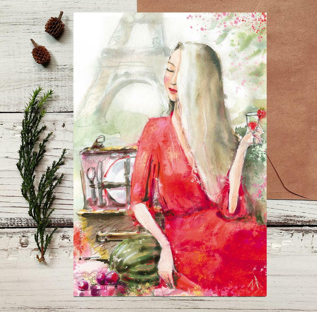 Почтовая открытка "В Париже"