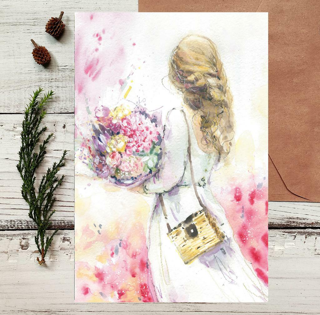 Почтовая открытка "Букет"