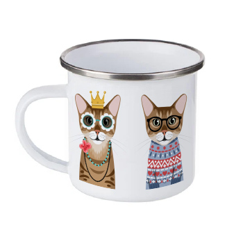 Эмалированная кружка с кошкой