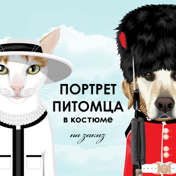 Портрет кота или собаки в костюме на заказ
