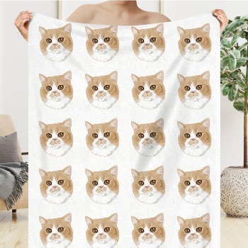 Плед с портретом кота по фотографии на заказ