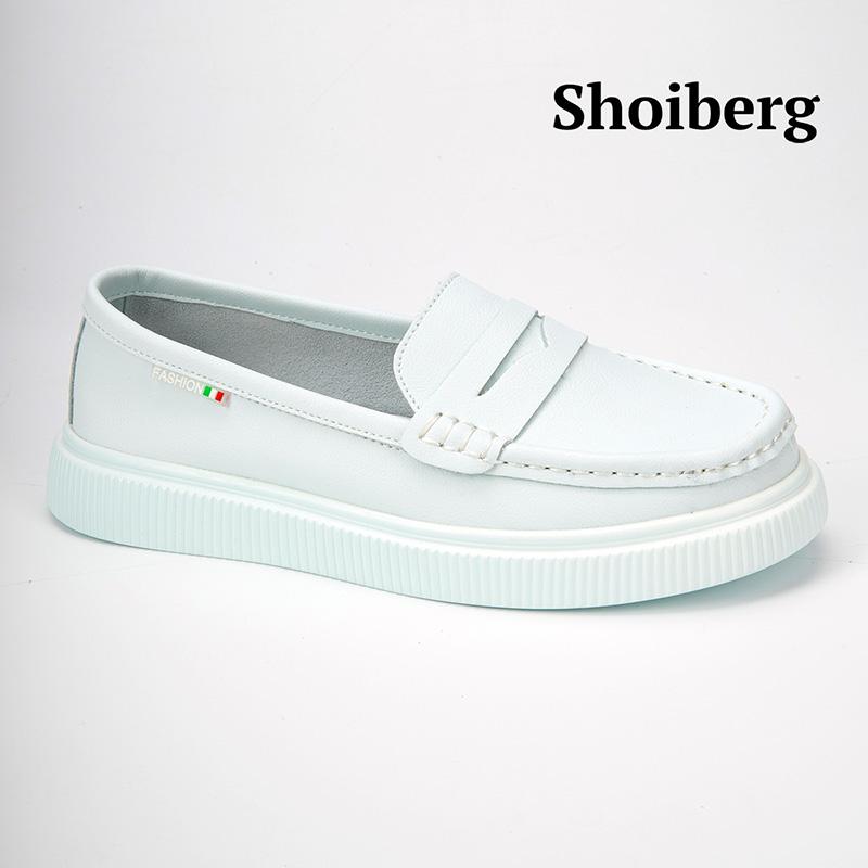Лоферы женские белые Shoiberg