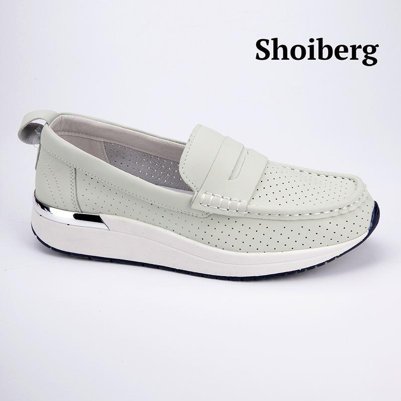 Лоферы женские мятные Shoiberg