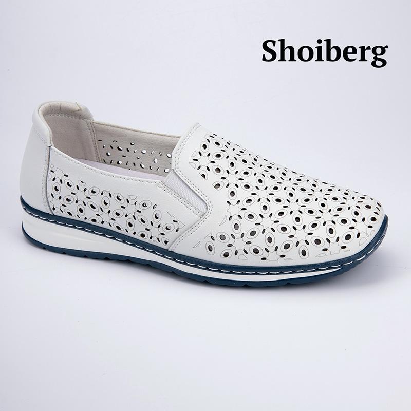 Лоферы женские белые Shoiberg