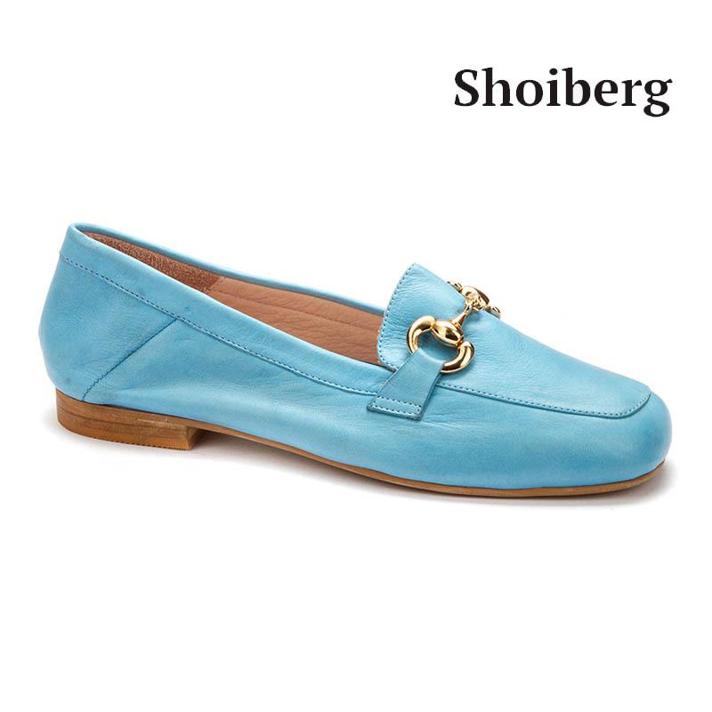 Лоферы женские голубые Shoiberg