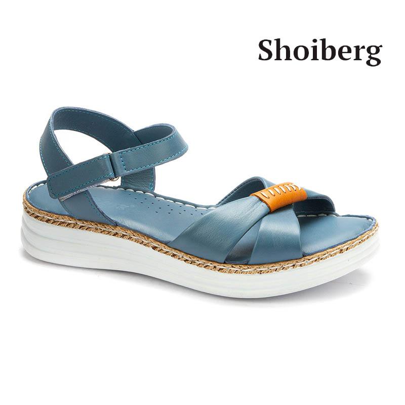 Сандалии женские голубые Shoiberg