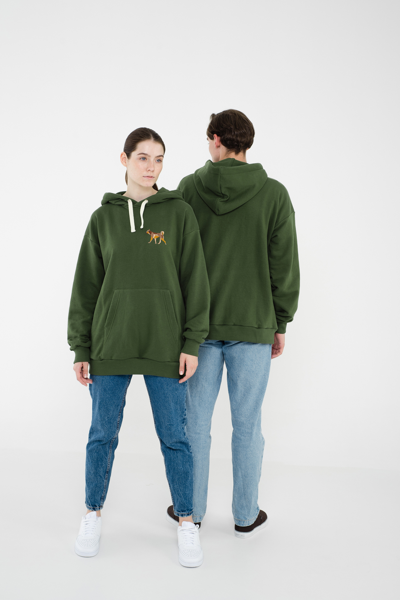 Pooch khaki hoodie