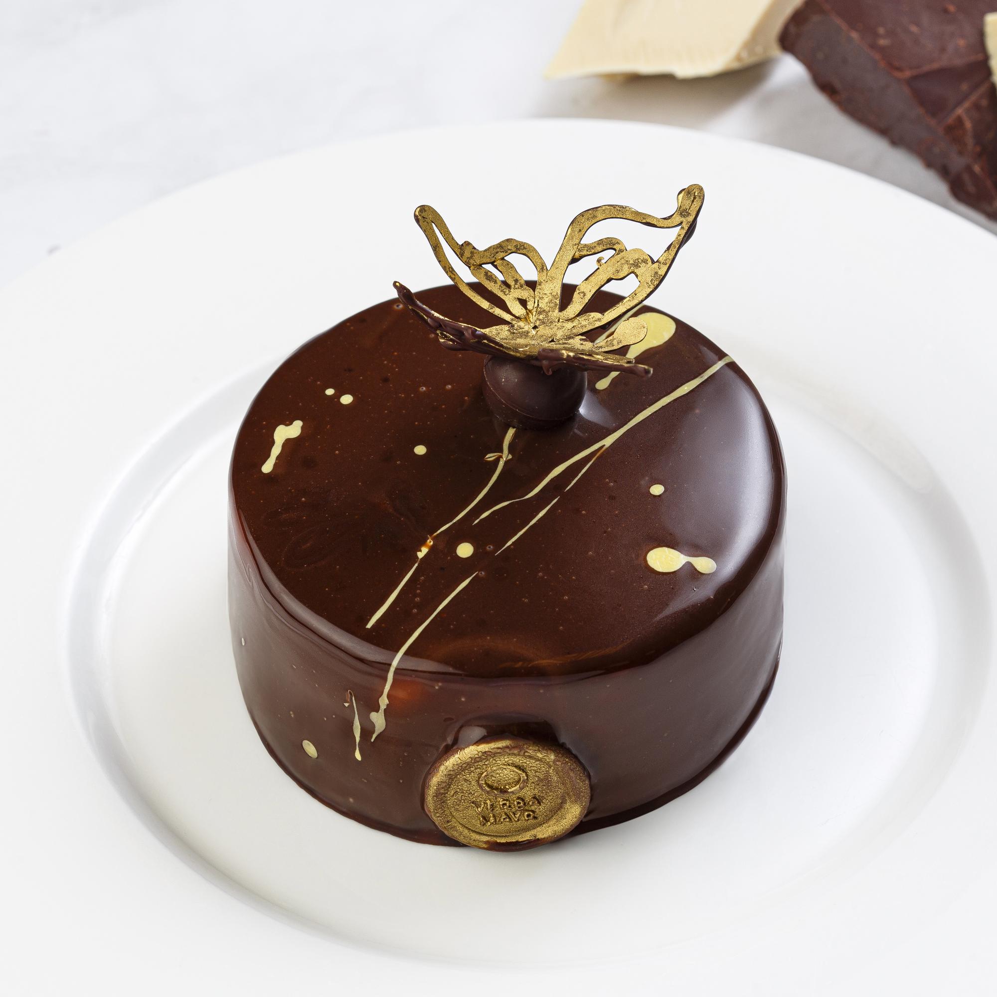 Бенто-торт Три шоколада с маракуйей