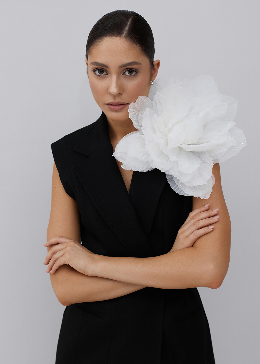 Pion plisse молочный 30см