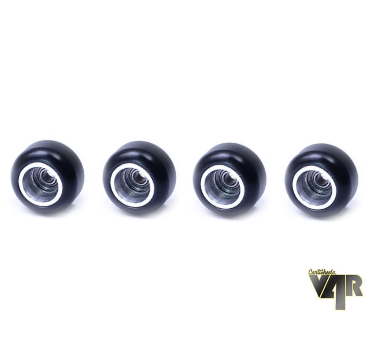 Колёса фингерборд Cartwheels Black Supers V4R With Aluminium Cores Silver (8.5mm)