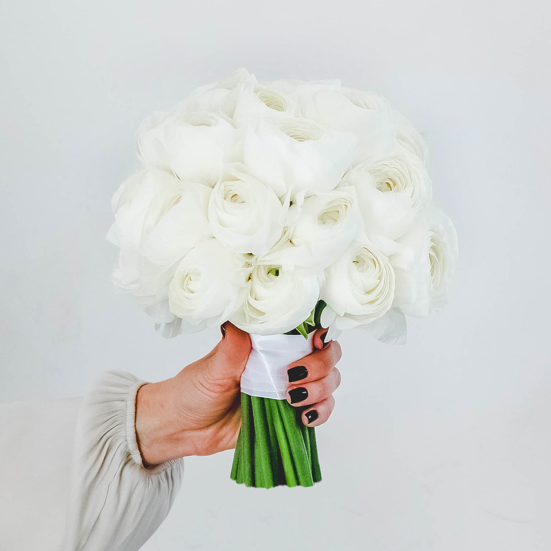 Cвадебный букет из ранункулюсов WHITE