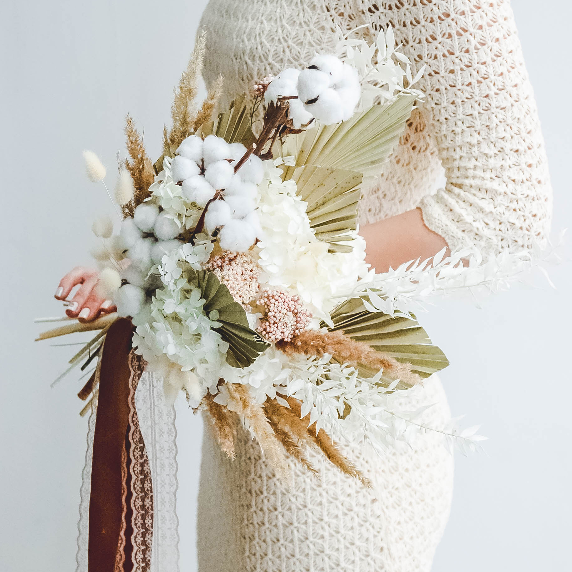 Свадебный букет из сухоцветов WHITE BOHO