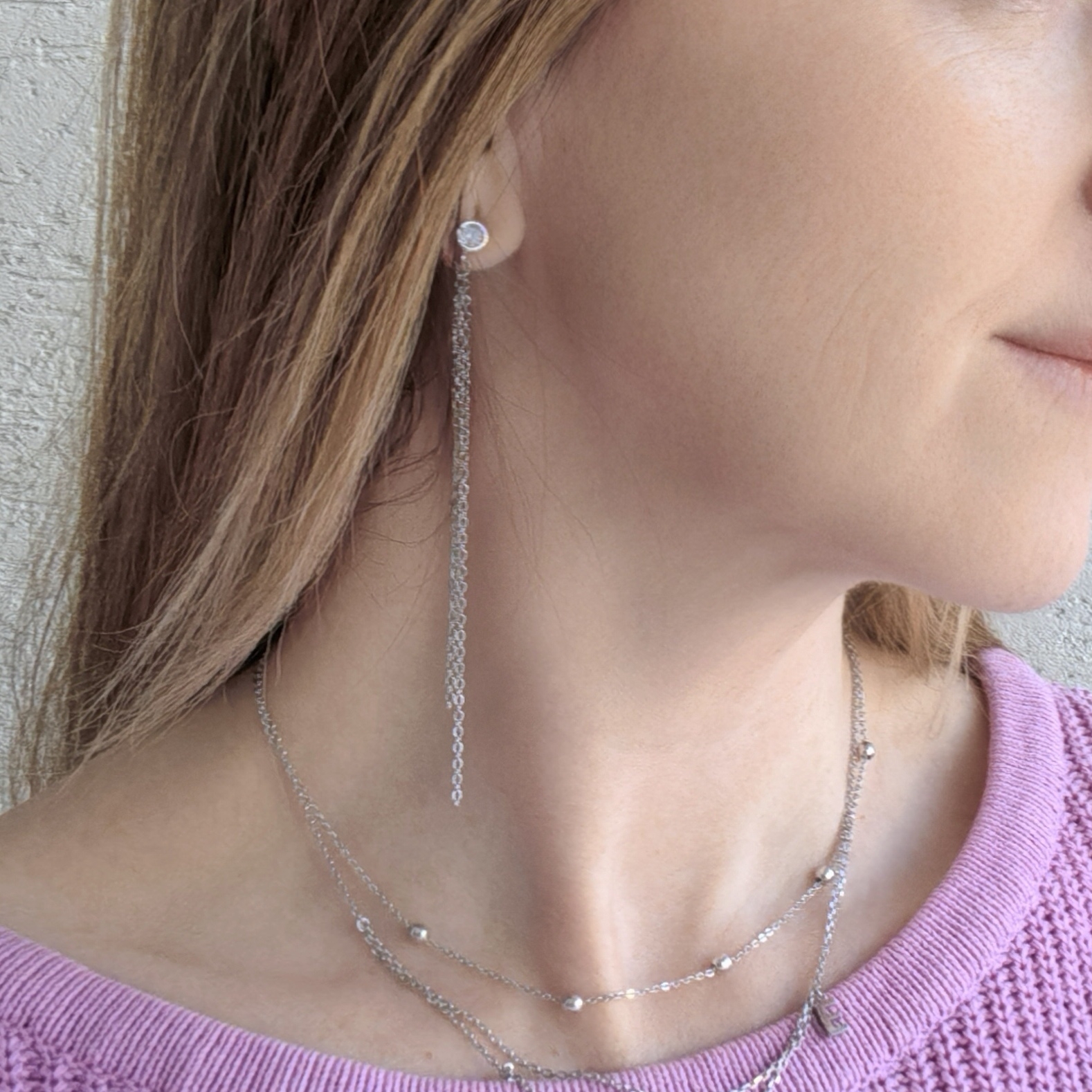 Серьги гвоздики Цепочки