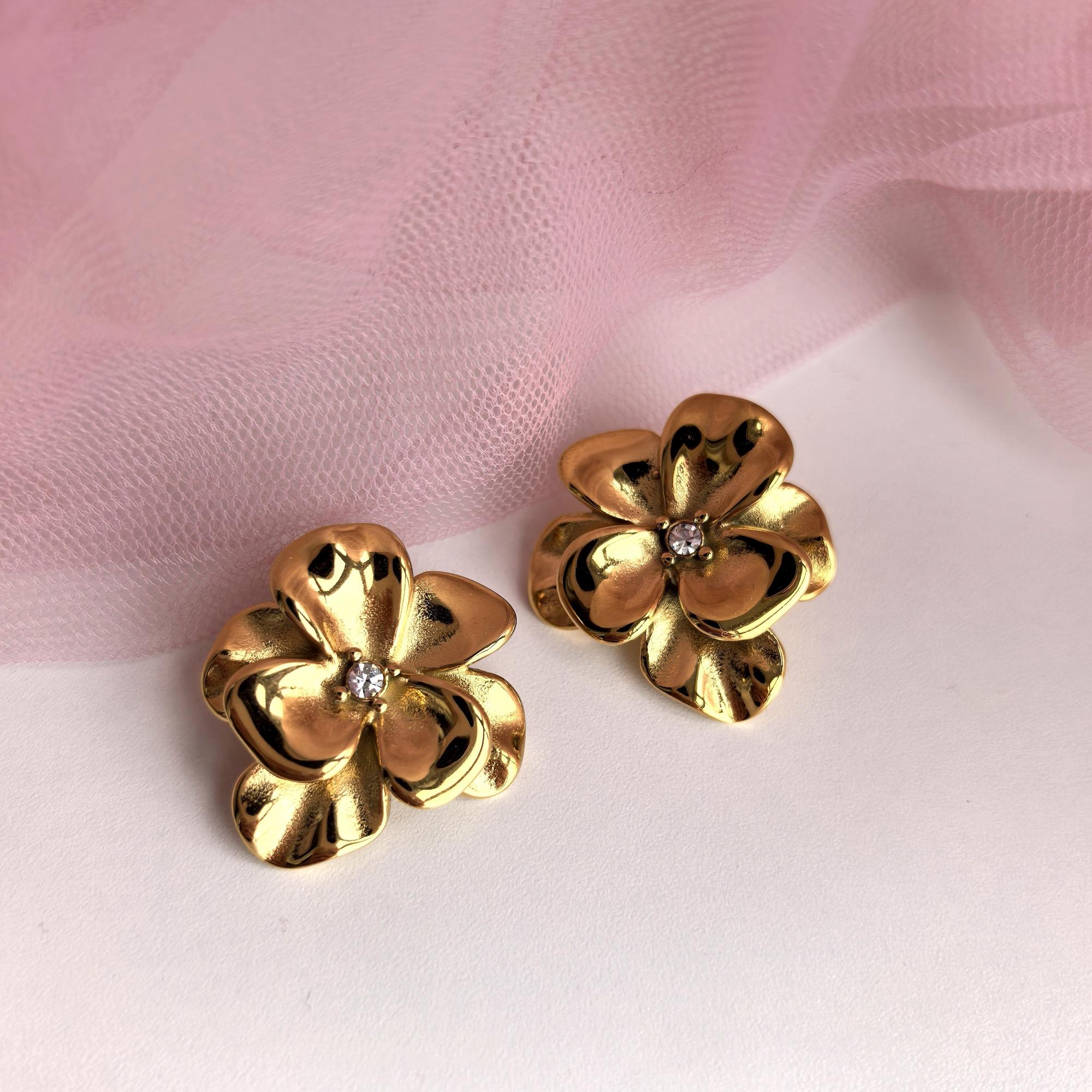 Серьги Большой цветок