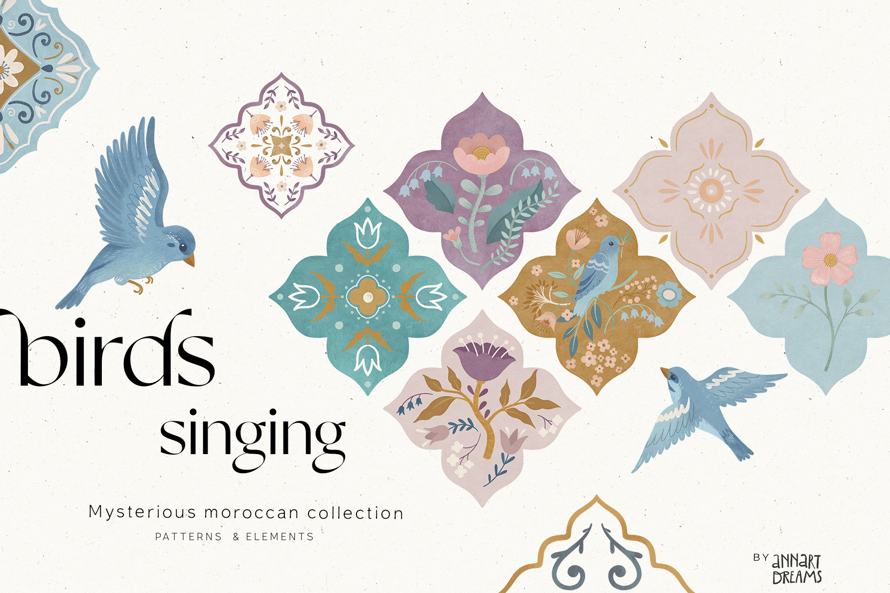 Morocco, Arabesque, Ornaments, Bohemian, Illustration, Ramadan, Arabian, Bloom, Birds, Ramadan Kareem, Pattern