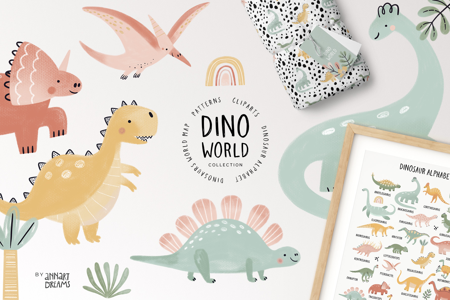 dinosaur, alphabet, pattern, poster, nursery, children illustration, world map