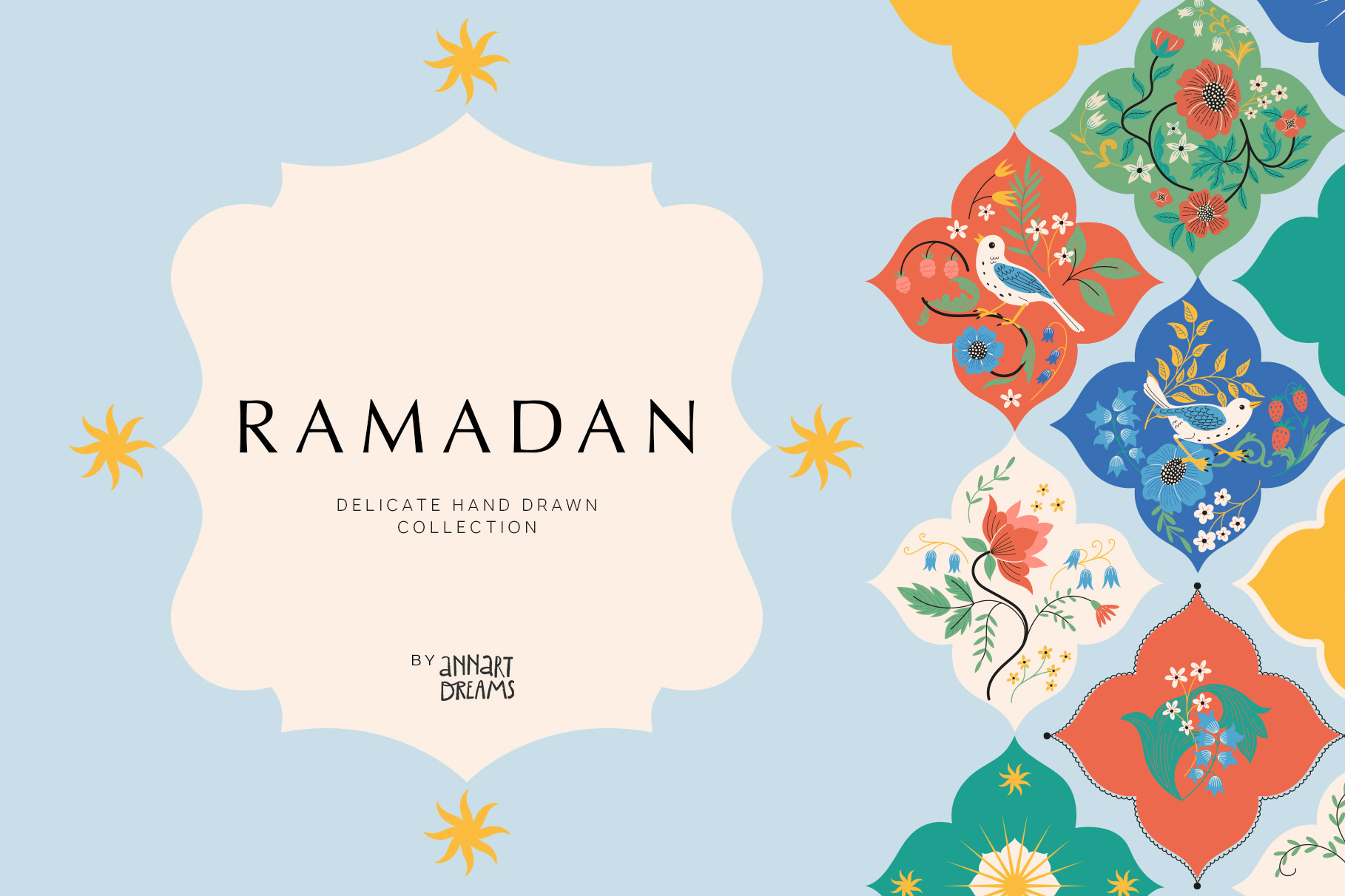 Ramadan Kareem, Eid Mubarak, advent calendar, countdown calendar, seamless pattern, mosque, arabesque, ornaments, arabian