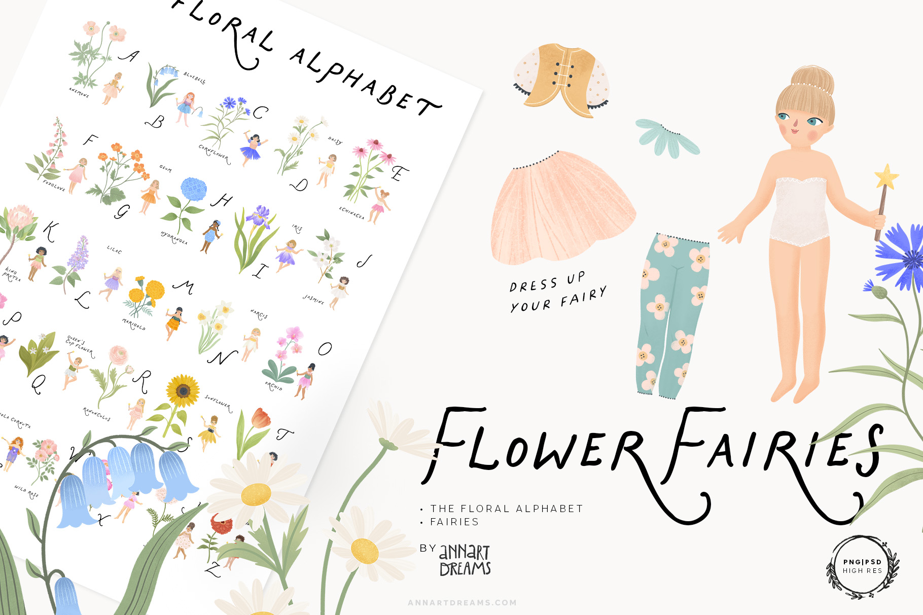 FLOWER FAIRIES . The floral alphabet & Illustartion