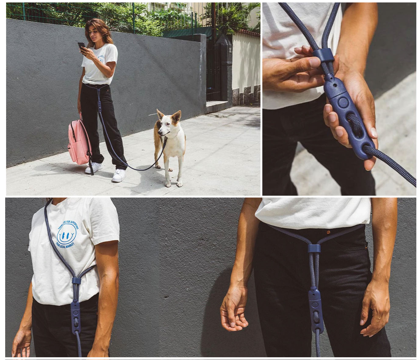 ПОВОДОК ZEE.DOG HANDSFREE (DEEP BLUE)