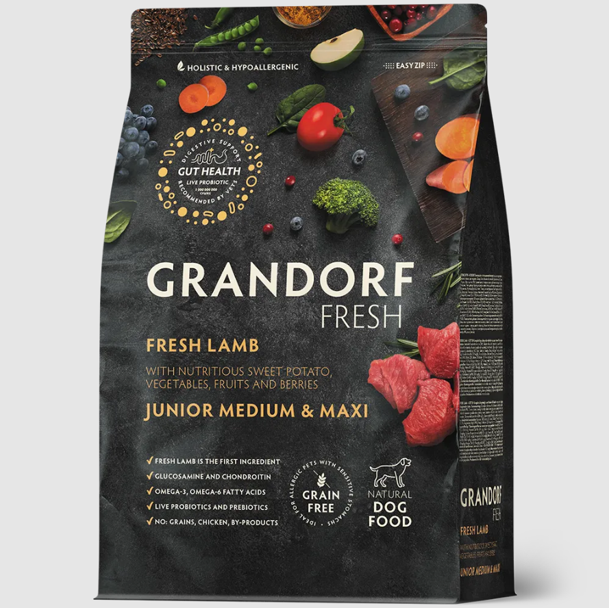 GRANDORF FRESH для юниоров средних и больших пород с ягненком