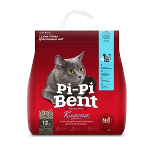 Наполнитель для кошачьего туалета комкующийся Pi-Pi-Bent CLASSIC 5кг