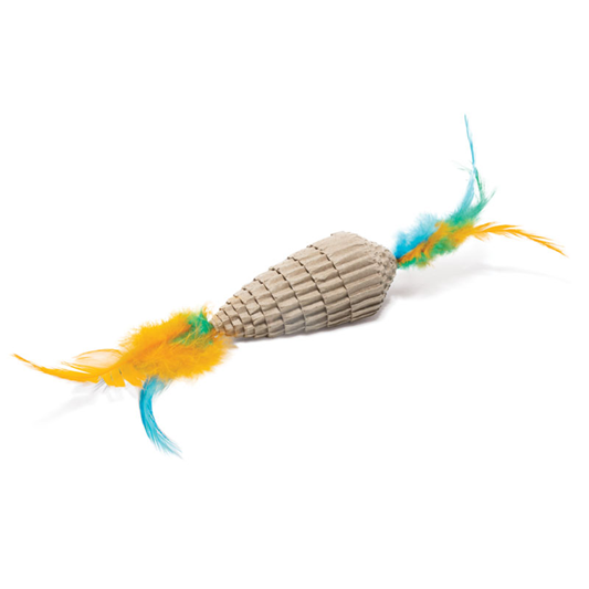 Triol Игрушка для кошек из гофрокартона "Конус с перьями", 80/220мм, серия NATURAL